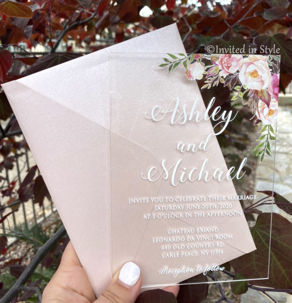 Clear Acrylic invitation - Rectangle designs - Image 11