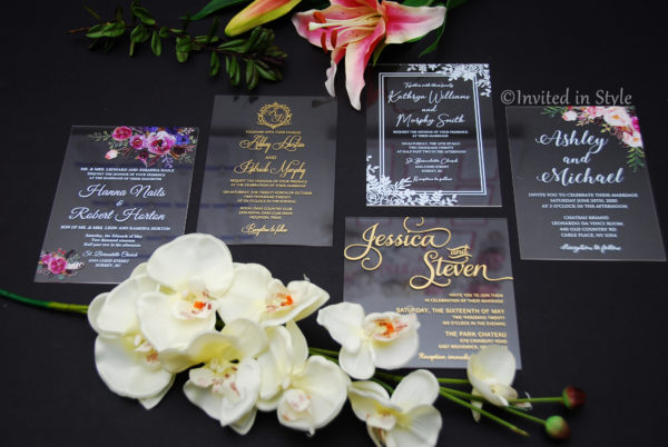 Clear Acrylic invitation - Rectangle designs - Image 13