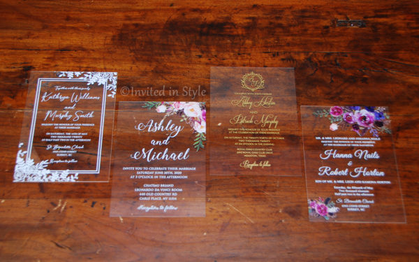 Clear Acrylic invitation - Rectangle designs - Image 10