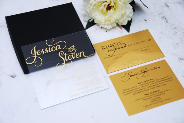 Clear Acrylic invitation - Square designs - Image 4