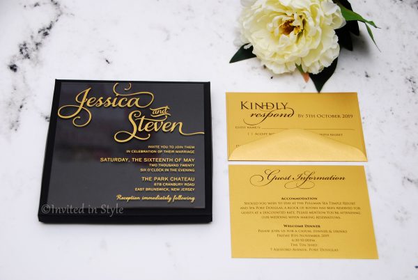 Clear Acrylic invitation - Square designs - Image 3