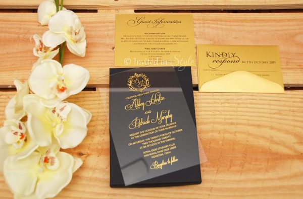 Clear Acrylic invitation - Rectangle designs - Image 9