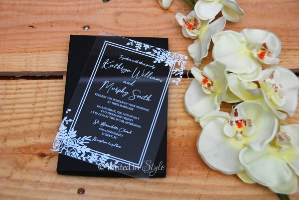 Clear Acrylic invitation - Rectangle designs