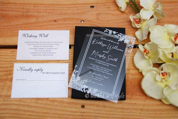 Clear Acrylic invitation - Rectangle designs - Image 5