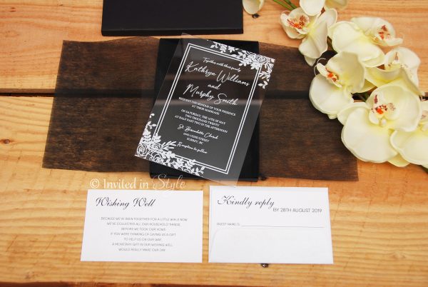 Clear Acrylic invitation - Rectangle designs - Image 2