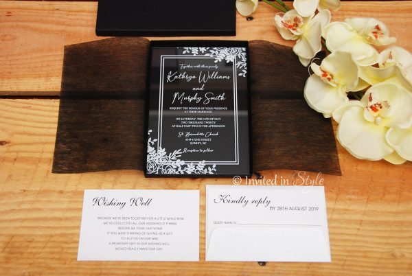 Clear Acrylic invitation - Rectangle designs - Image 4