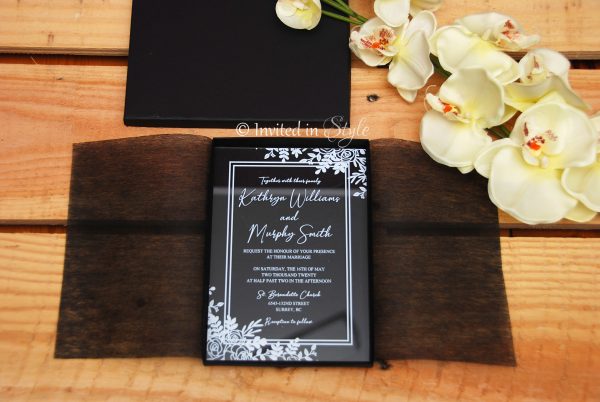 Clear Acrylic invitation - Rectangle designs - Image 3