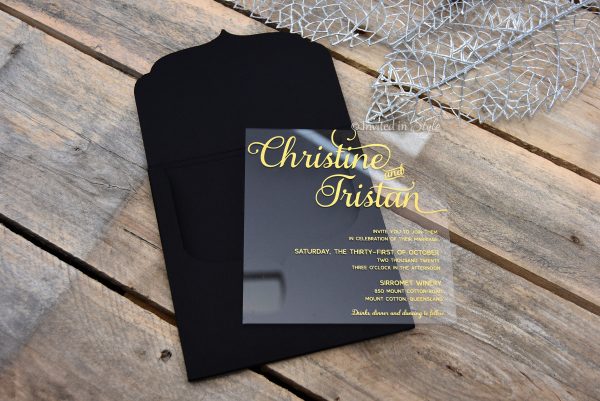 Clear Acrylic invitation - Square designs - Image 7