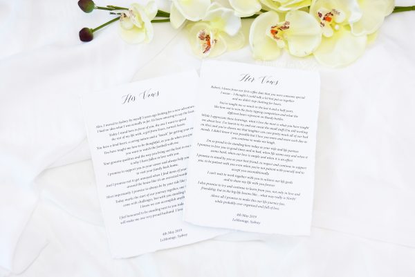 Cotton Paper Wedding Vows - Card/s only - Image 4