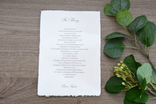 Cotton Paper Wedding Vows - Card/s only - Image 2