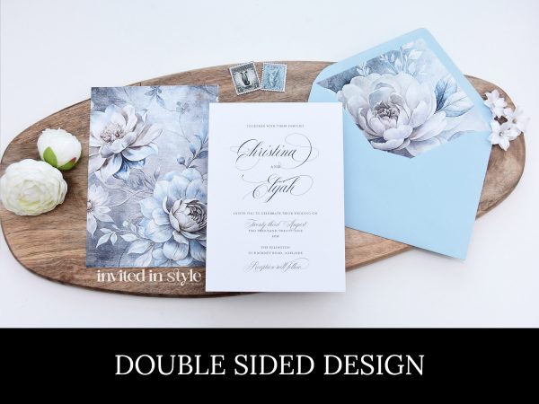 Double sided design - blue/silver